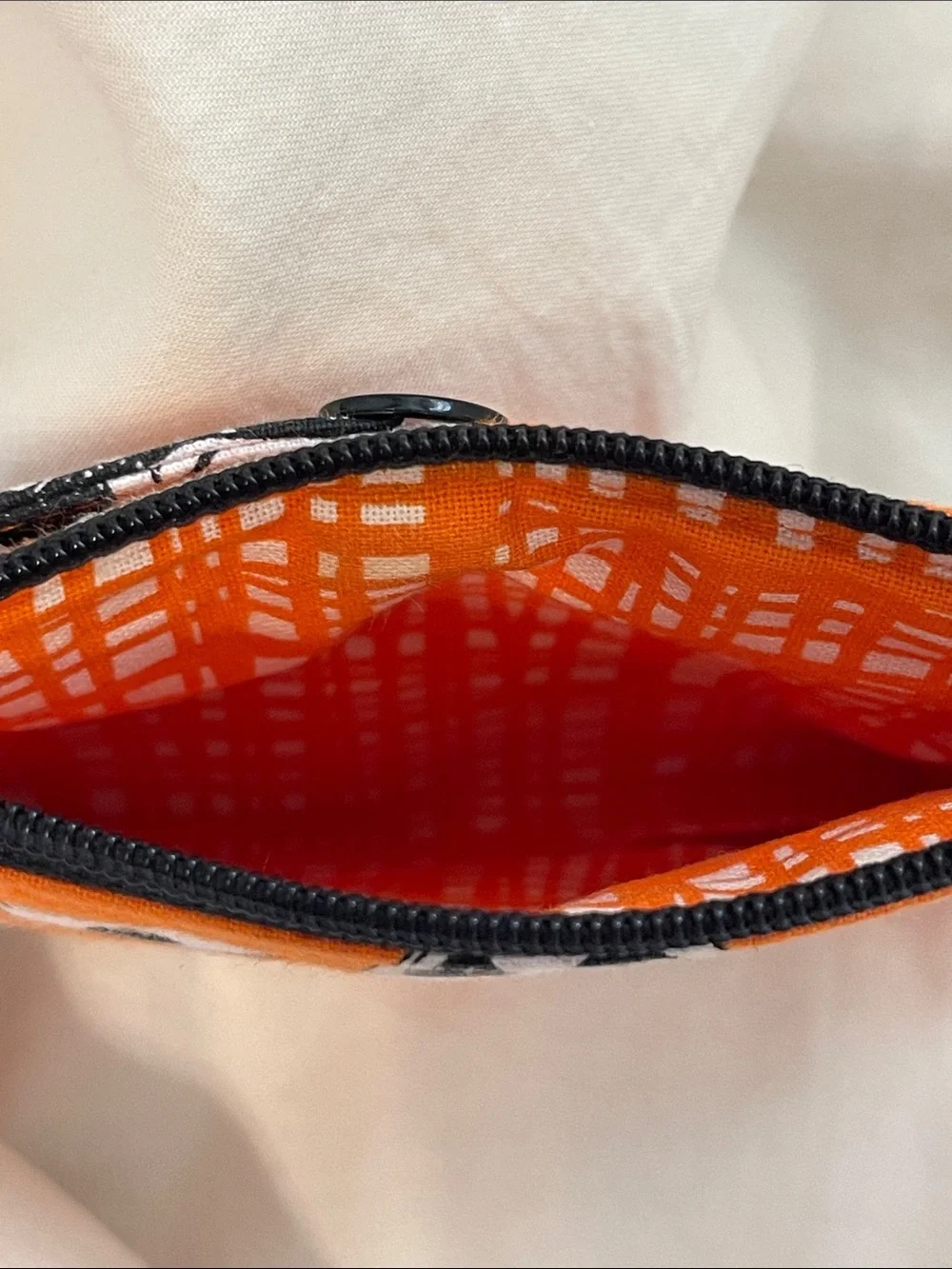 Orange Jack Skellington Pattern ID Wallet with Key Ring